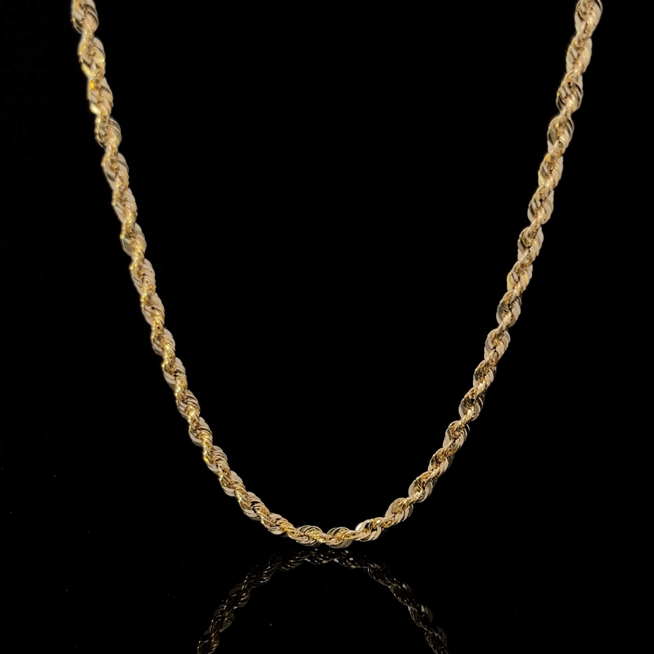 10kt 3mm Rope Chain Hollow